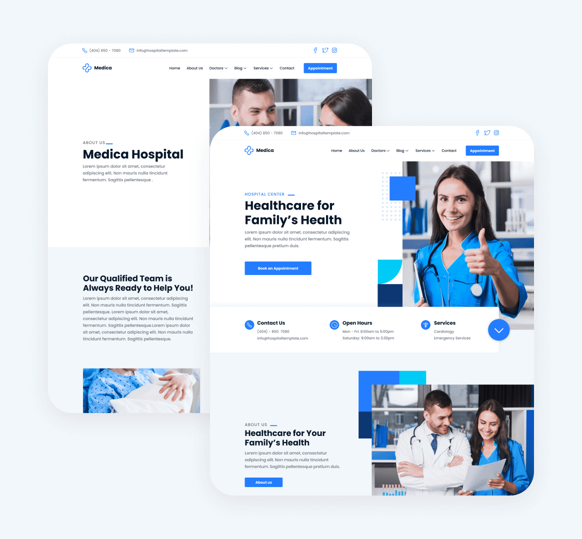 Medica - 14 Pages Included - Hospital and Doctors Webflow Template