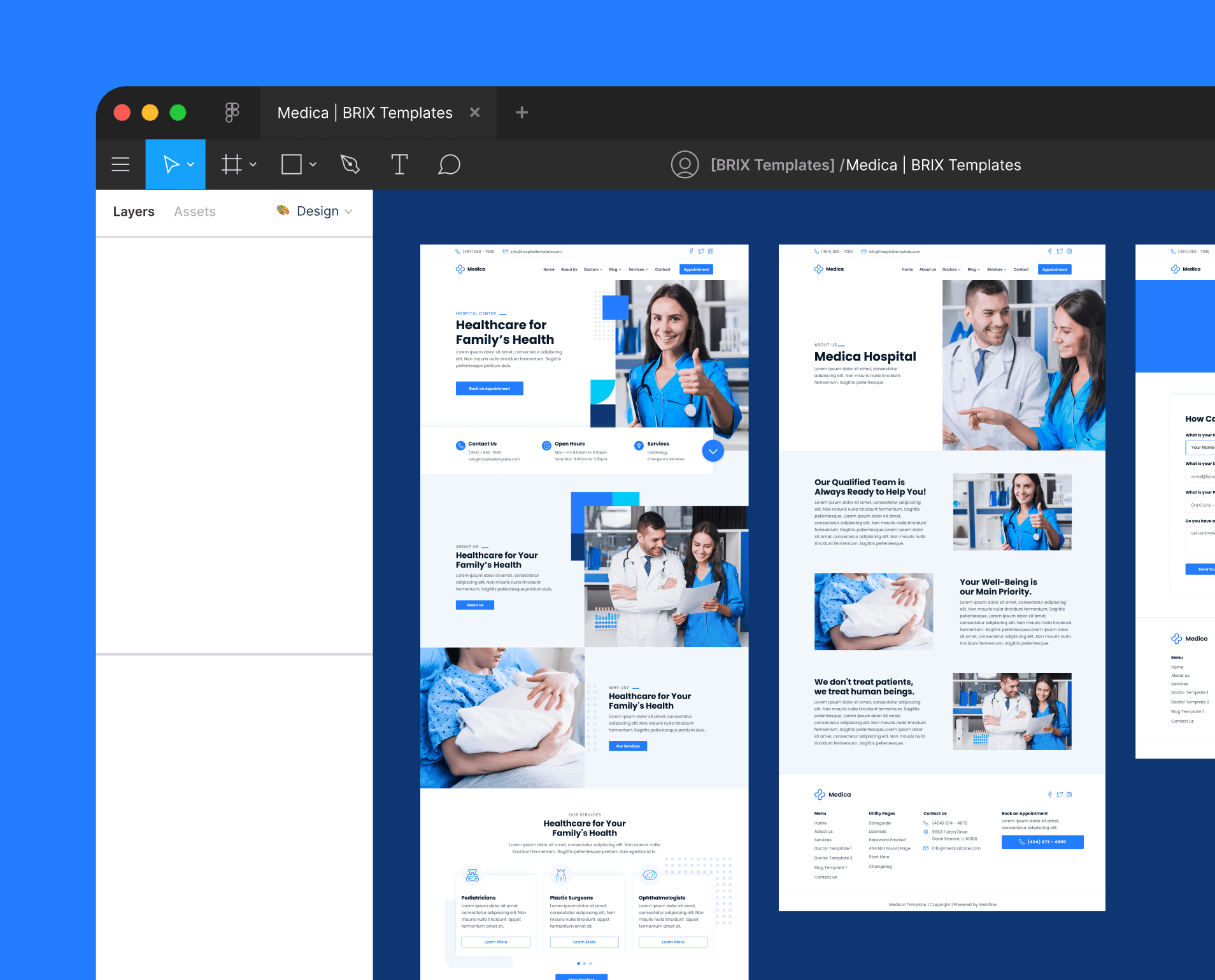 Medica - Figma File Included - Hospital and Doctors Webflow Template